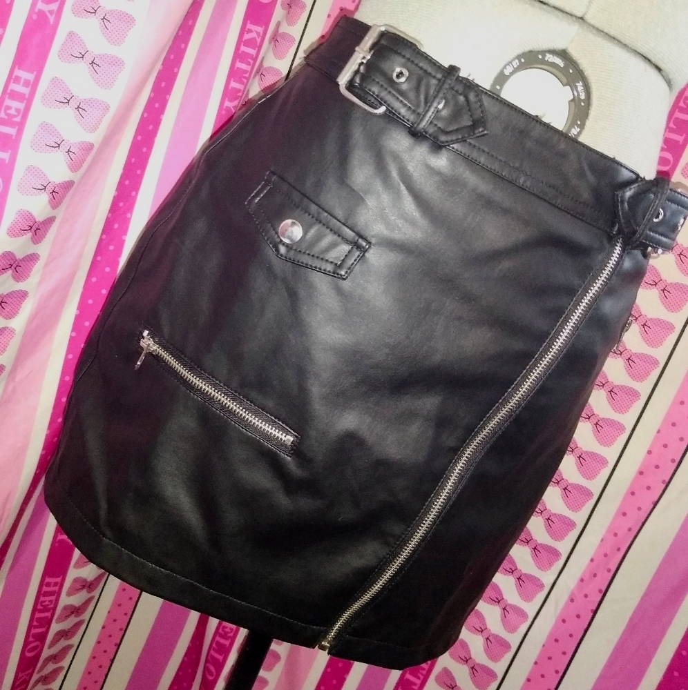 Faux Leather Mini Skirt